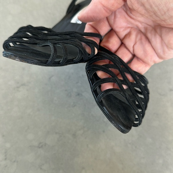 Manolo Blahnik Black Strappy Slingback Heels Size 8 - Picture 5 of 7